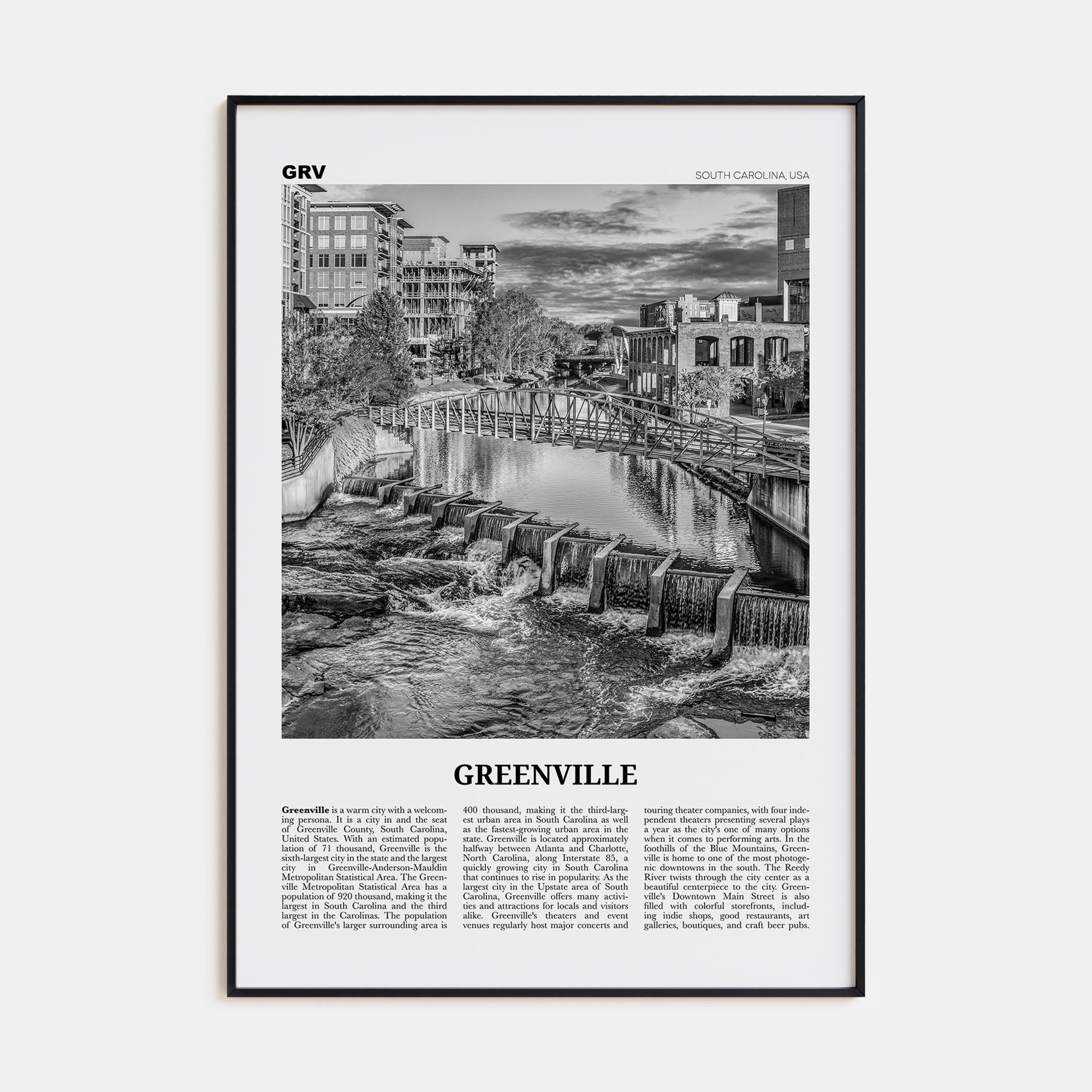 Greenville Travel B&W No 3 Poster