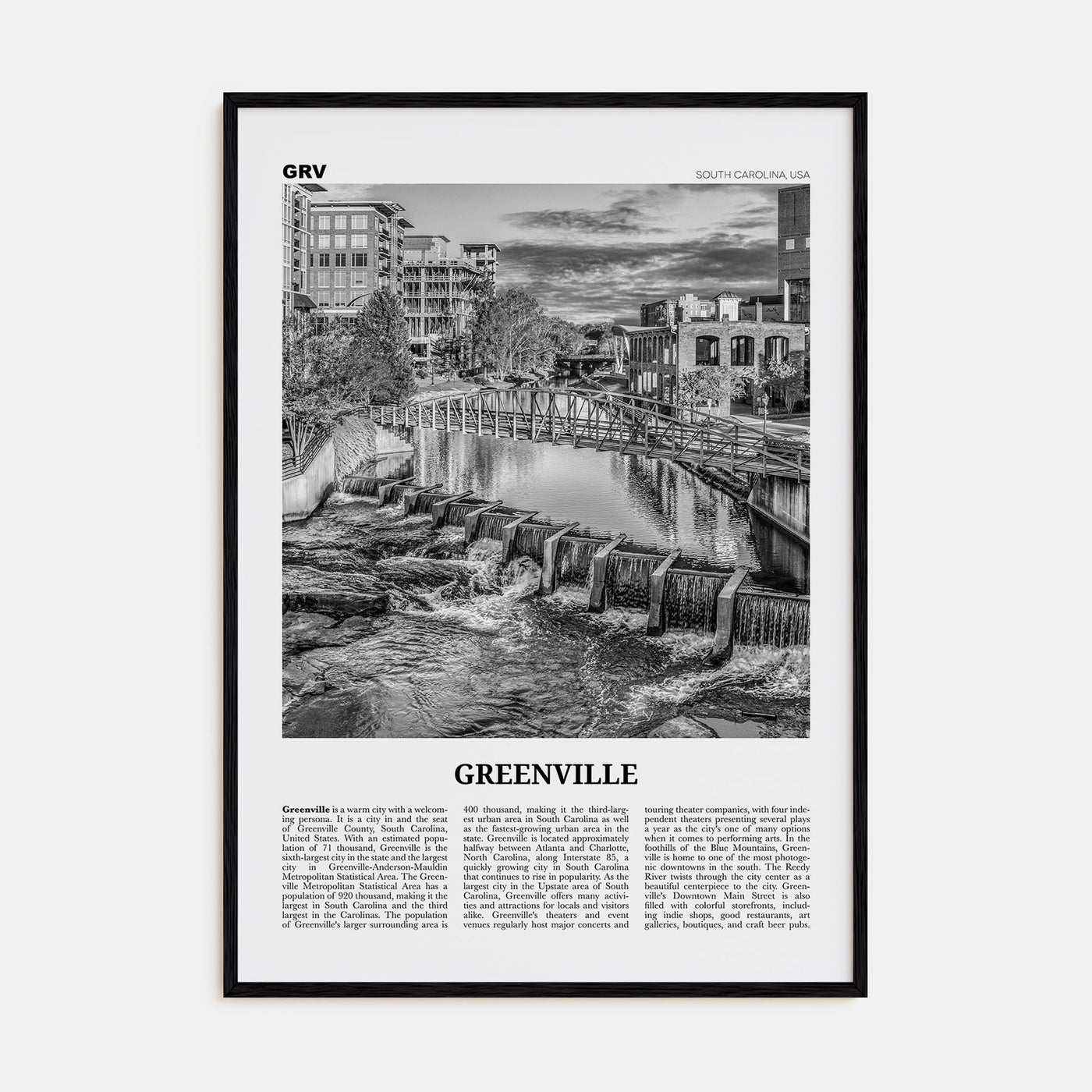 Greenville Travel B&W No 3 Poster