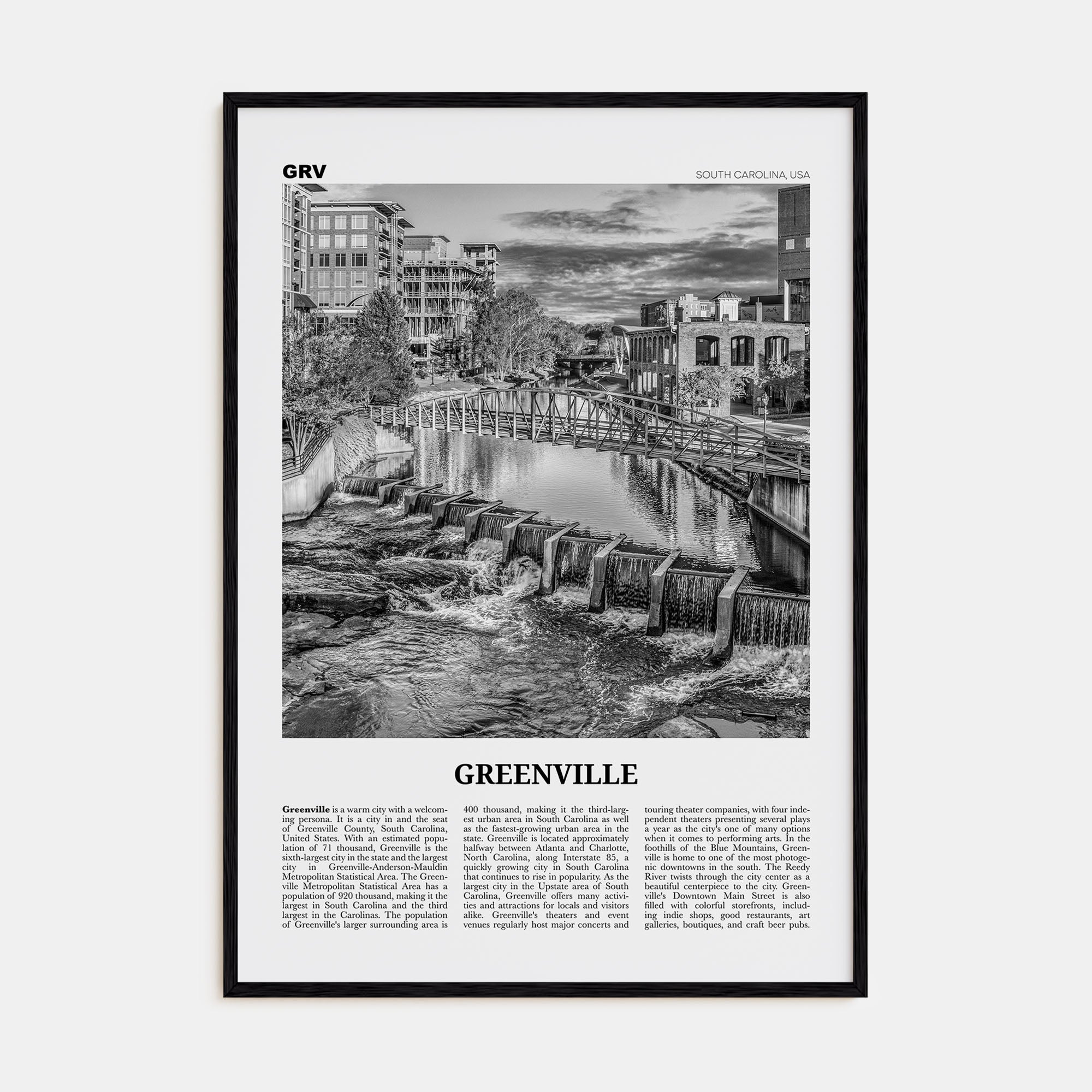 Greenville Travel B&W No 3 Poster