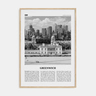 Greenwich, London Travel B&W Poster