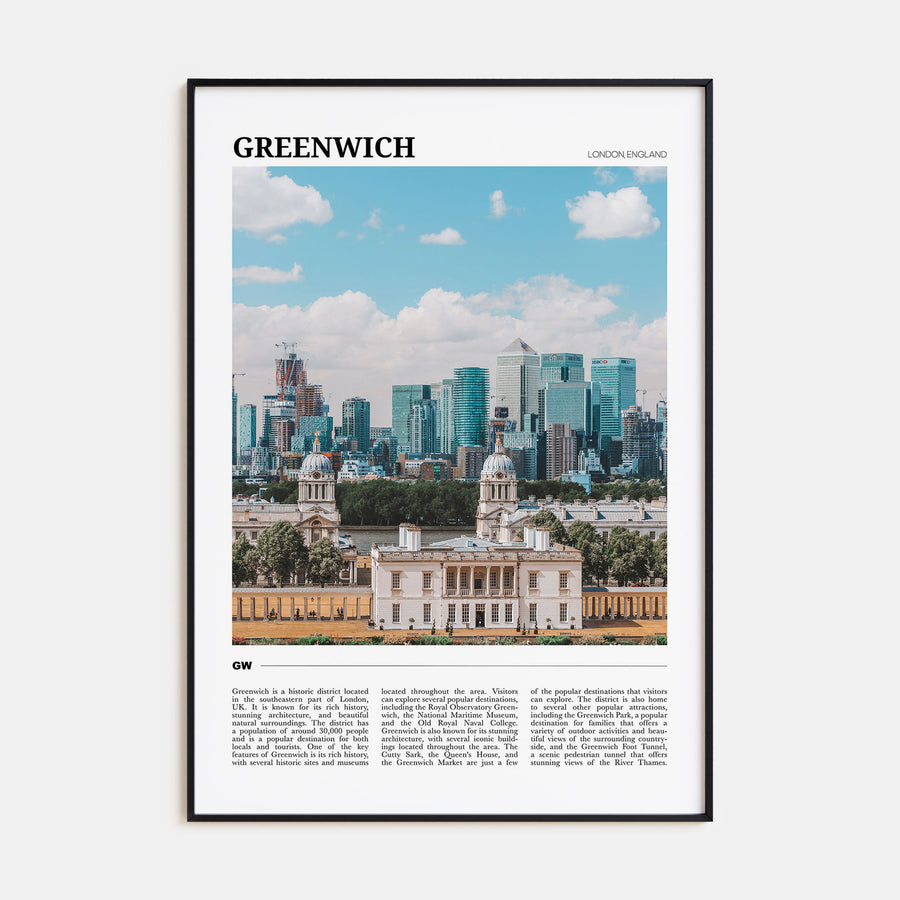 Greenwich, London Travel Color Poster