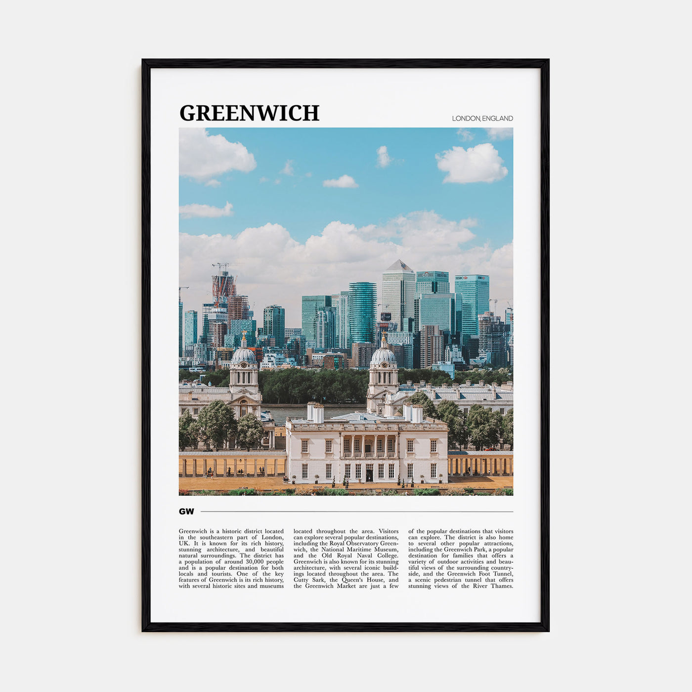Greenwich, London Travel Color Poster