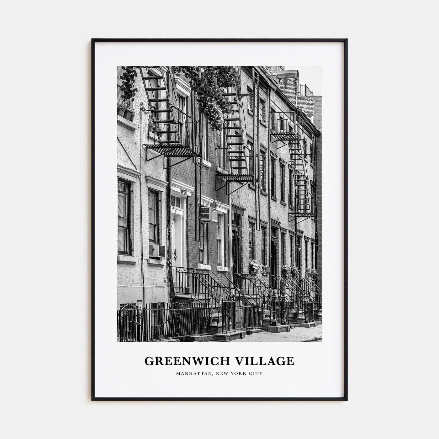 Greenwich Village Portrait B&W Poster
