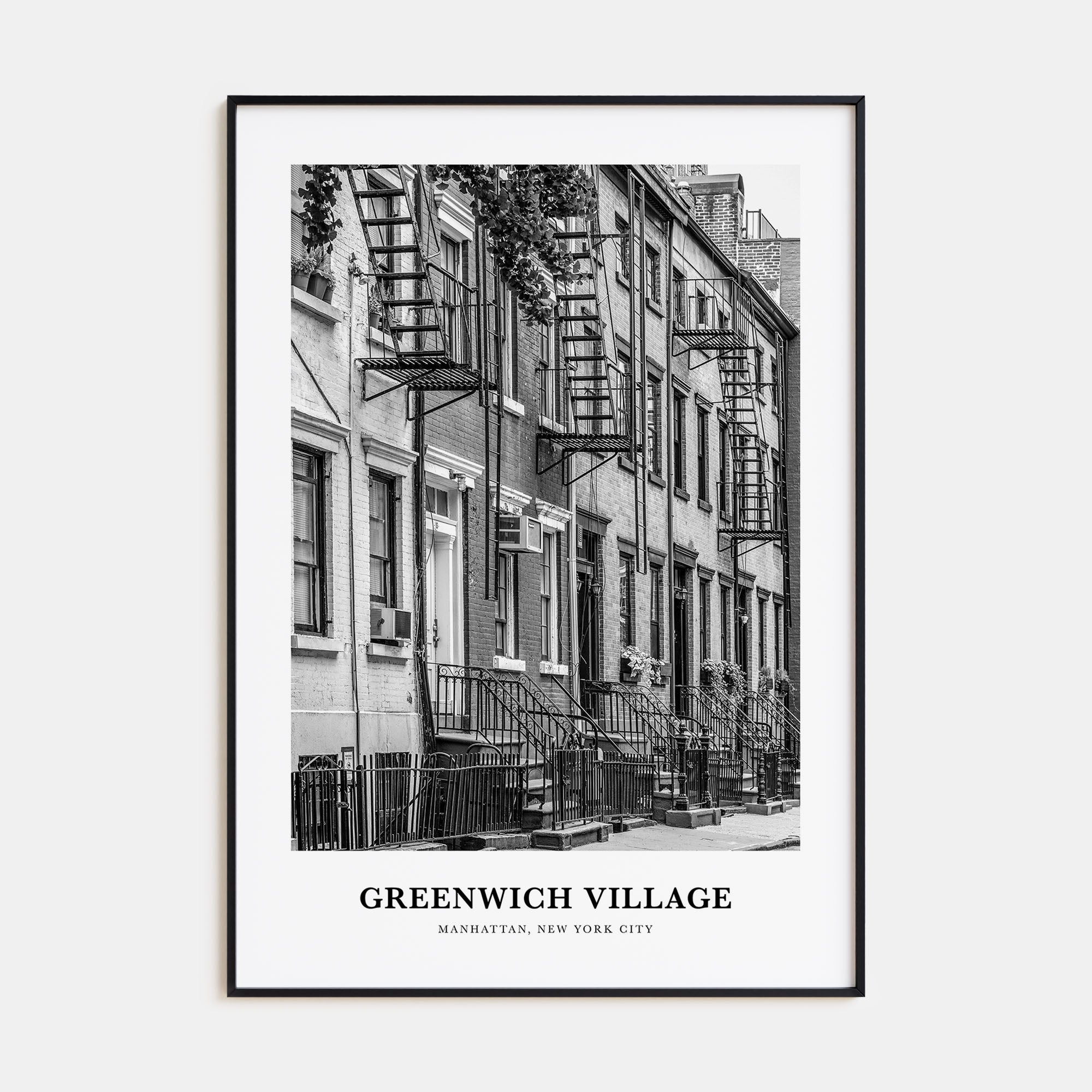 Greenwich Village Portrait B&W Poster