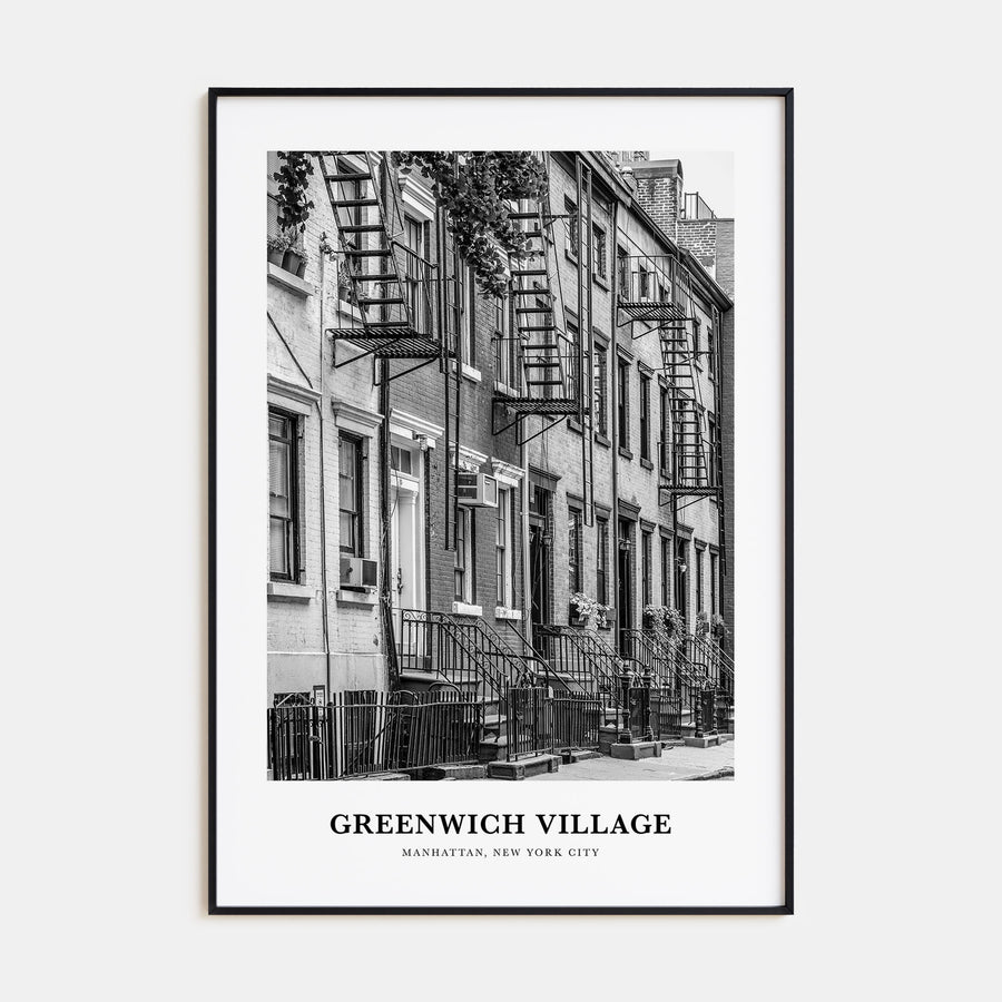 Greenwich Village Portrait B&W Poster