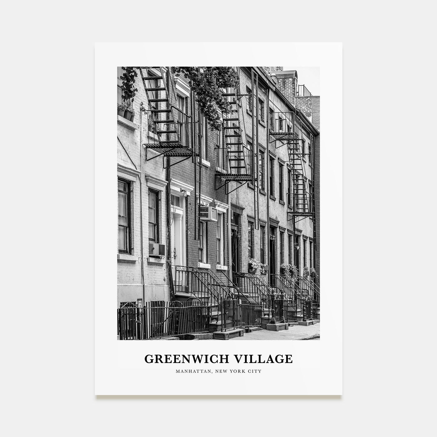 Greenwich Village Portrait B&W Poster