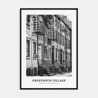 Greenwich Village Portrait B&W Poster
