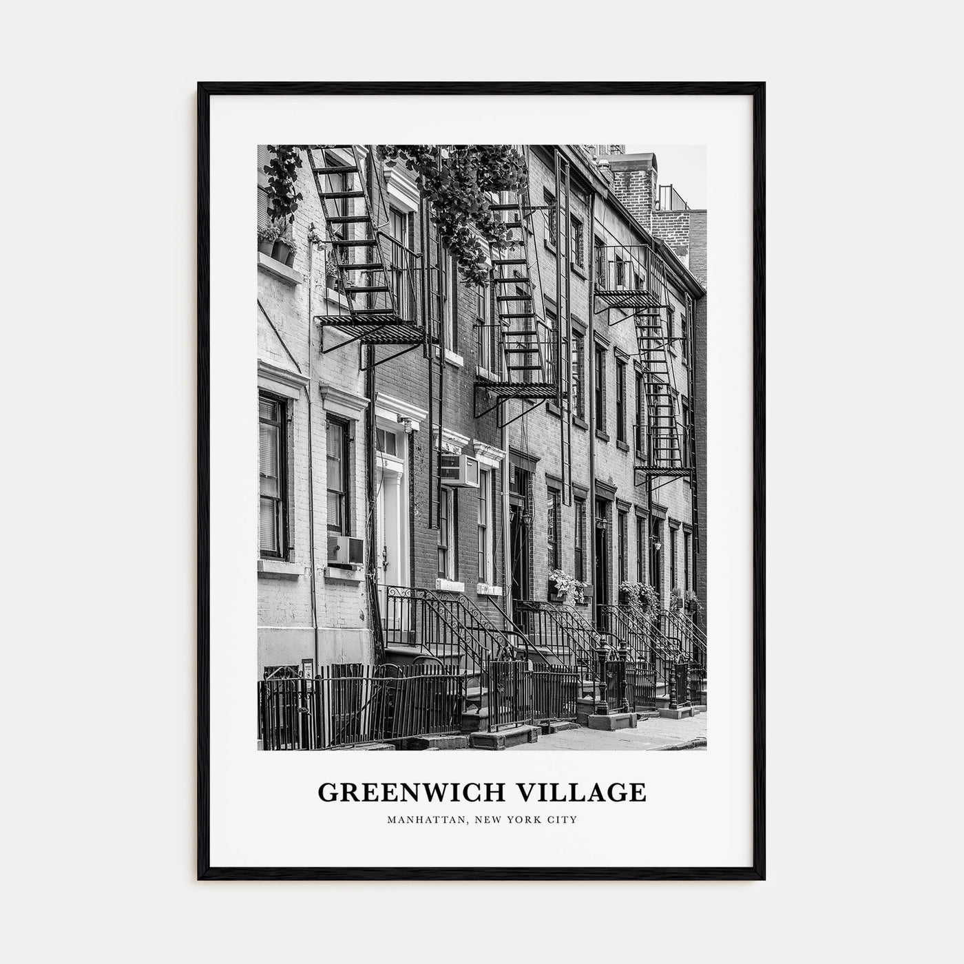 Greenwich Village Portrait B&W Poster