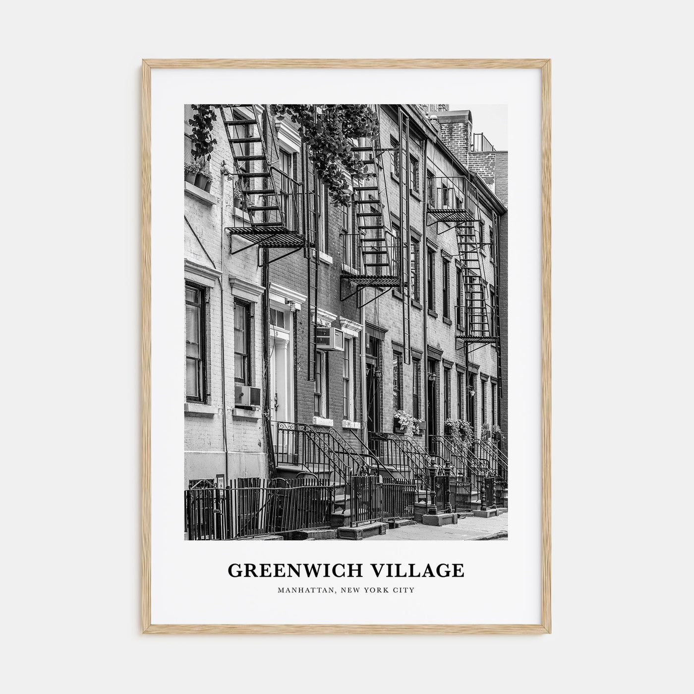 Greenwich Village Portrait B&W Poster