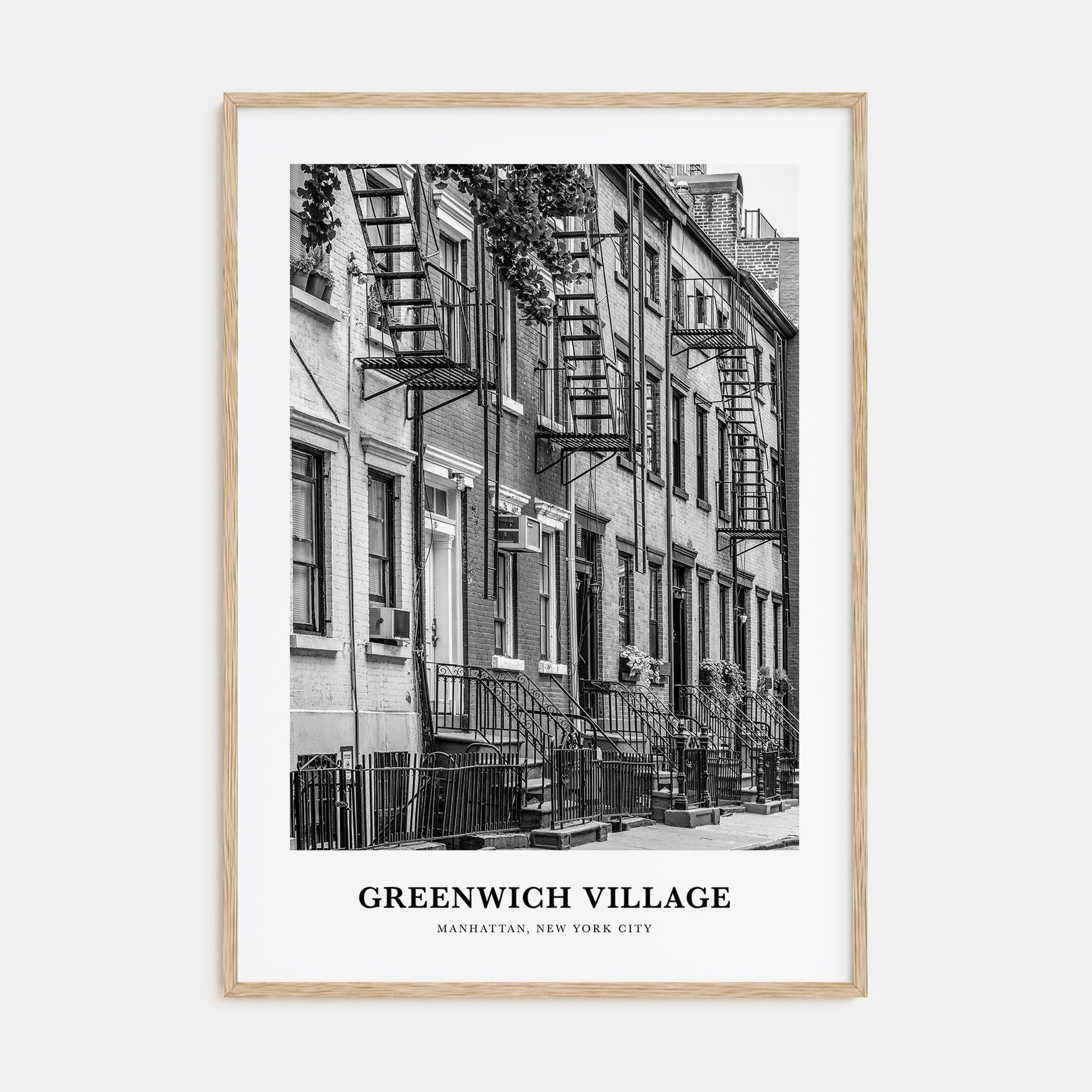 Greenwich Village Portrait B&W Poster