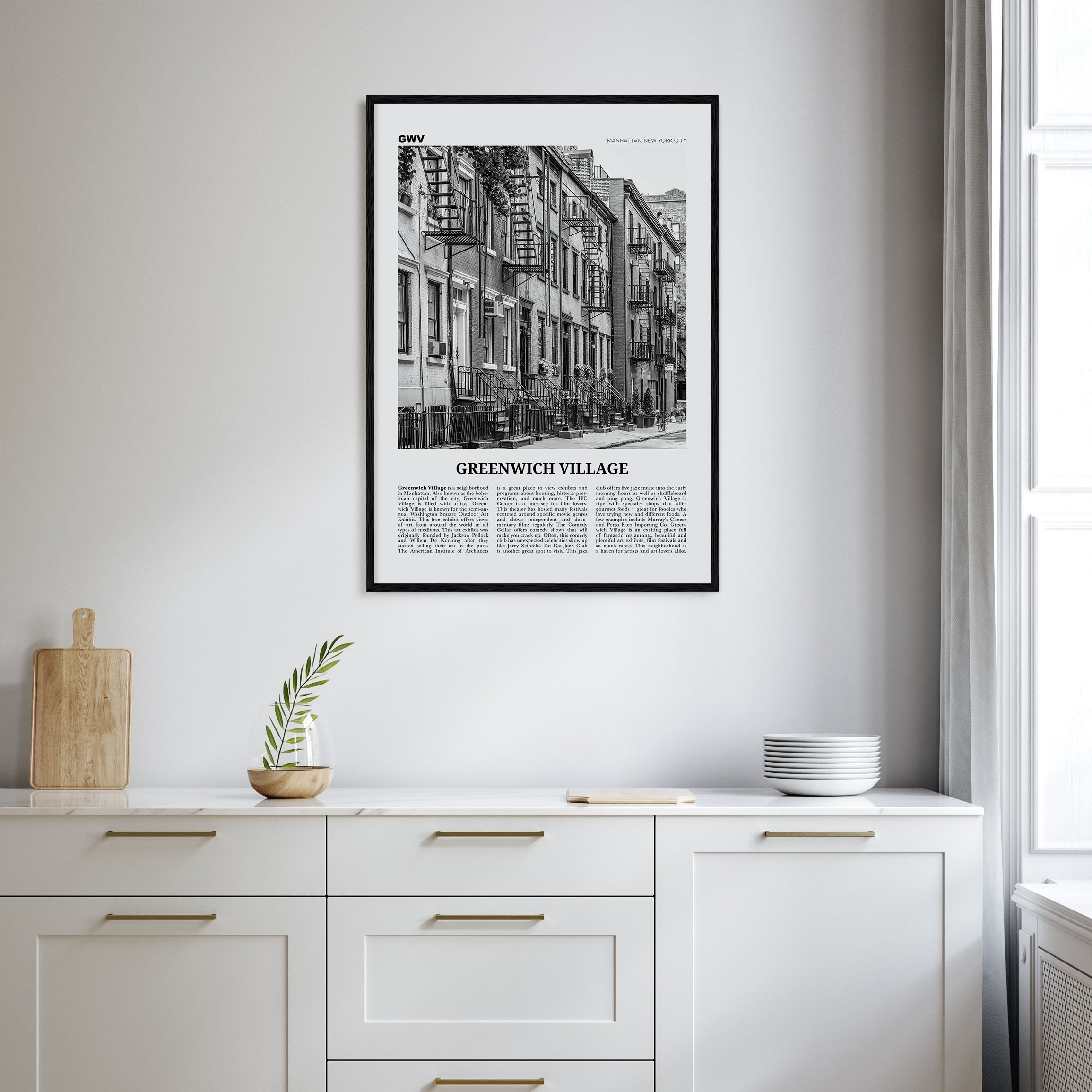 Greenwich Village Travel B&W Poster