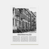 Greenwich Village Travel B&W Poster