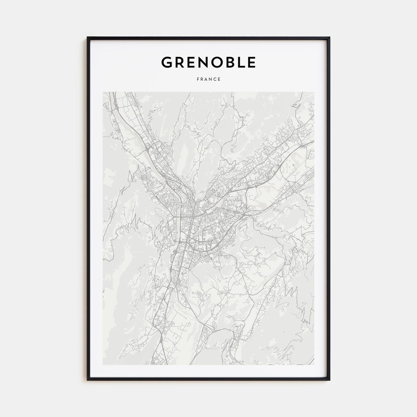 Grenoble Map Portrait Poster