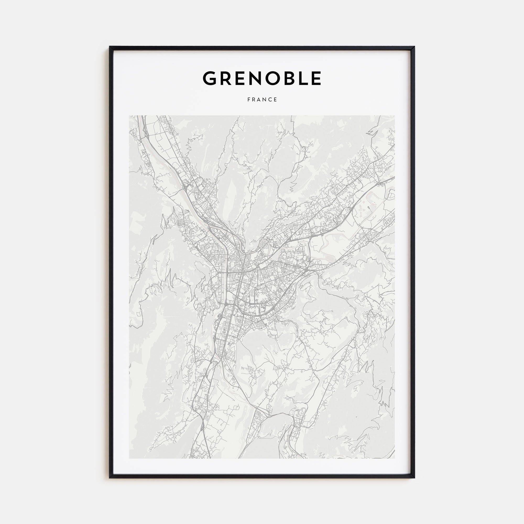 Grenoble Map Portrait Poster