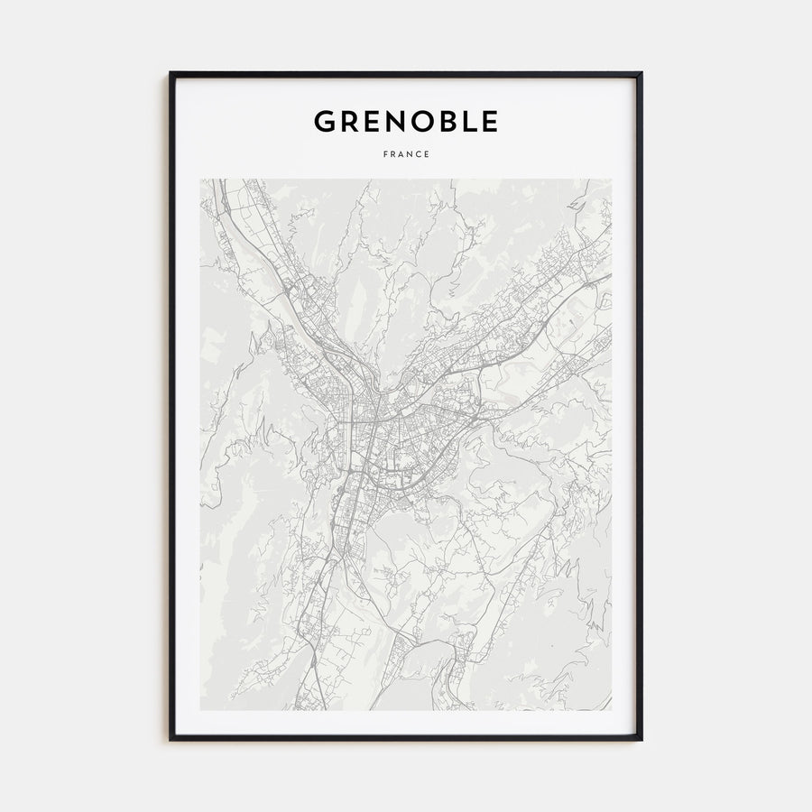 Grenoble Map Portrait Poster