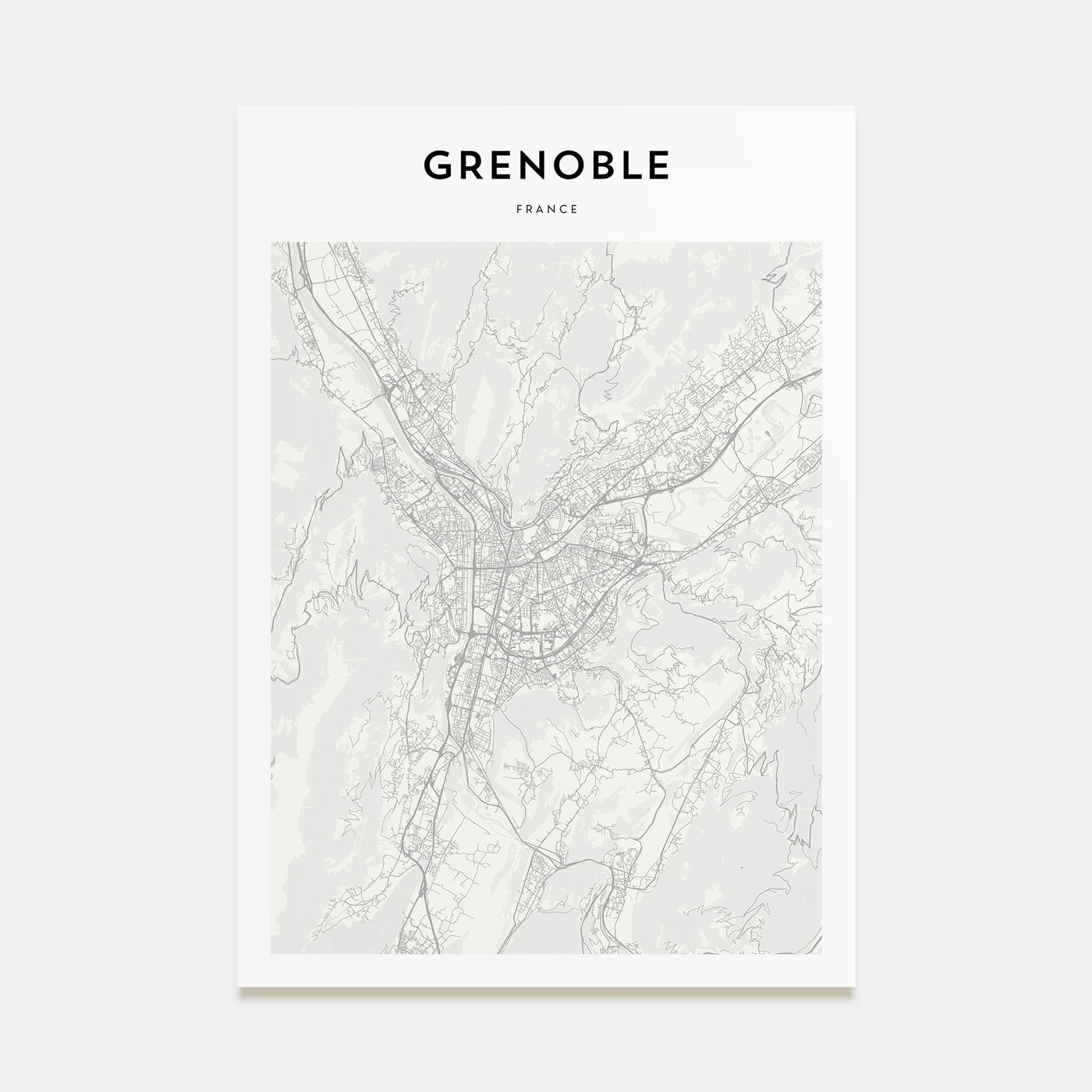 Grenoble Map Portrait Poster