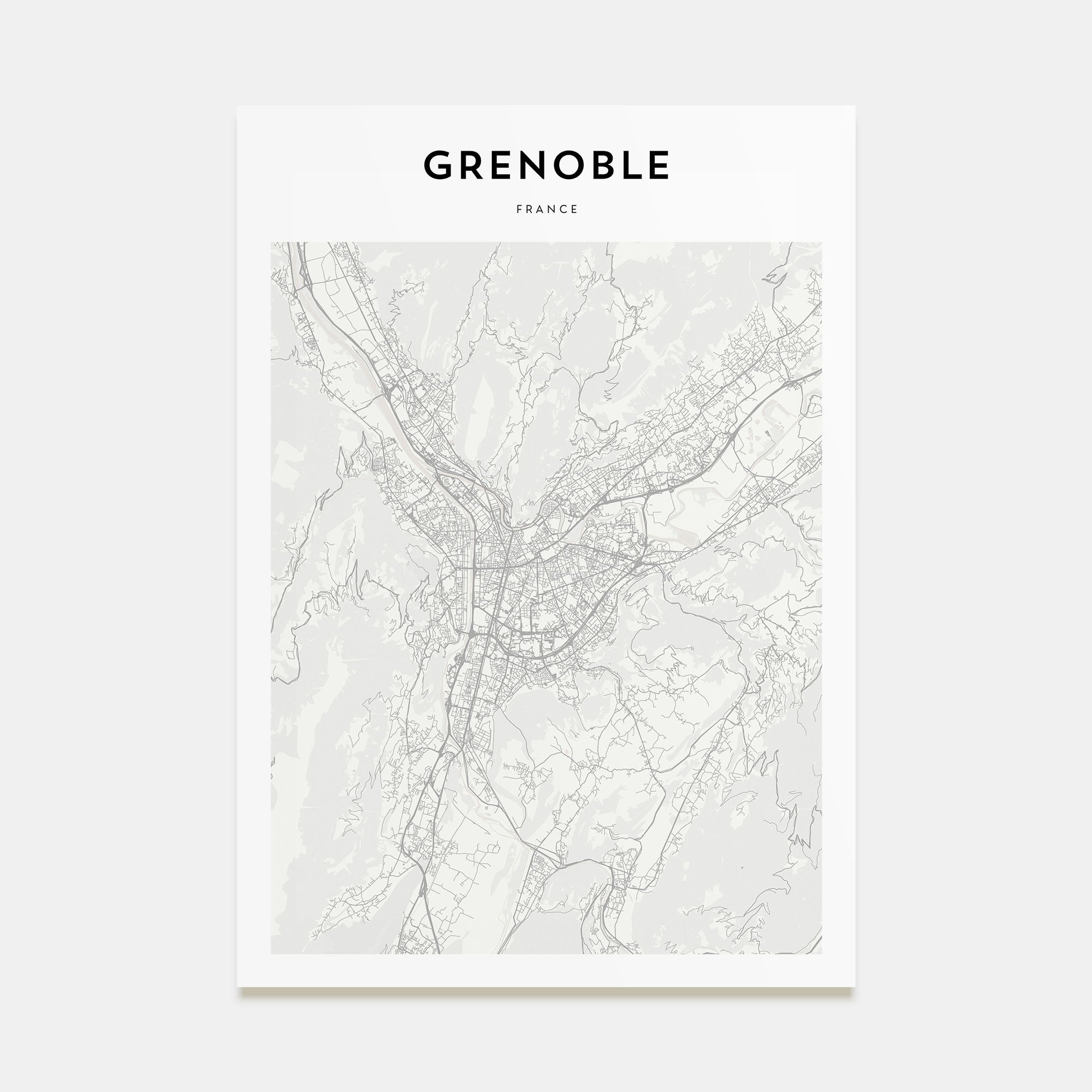 Grenoble Map Portrait Poster