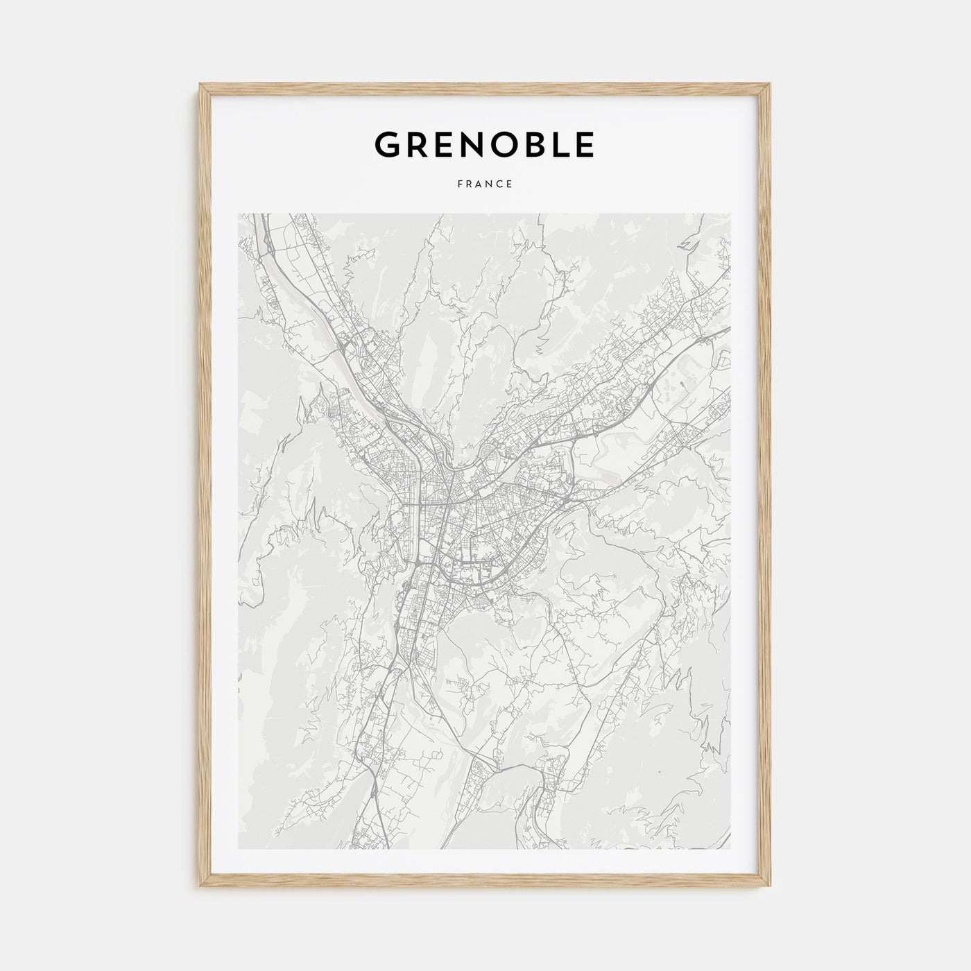 Grenoble Map Portrait Poster