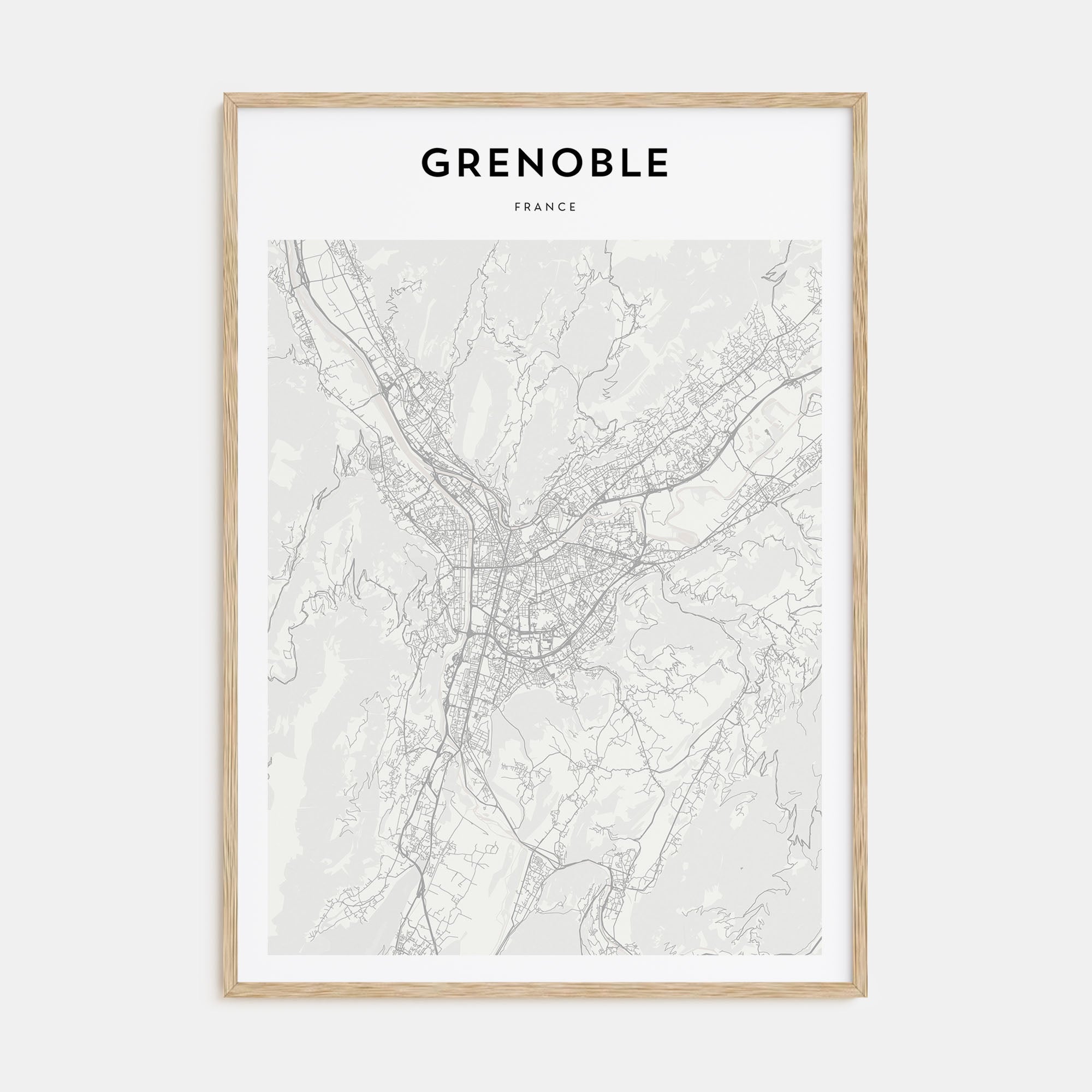 Grenoble Map Portrait Poster