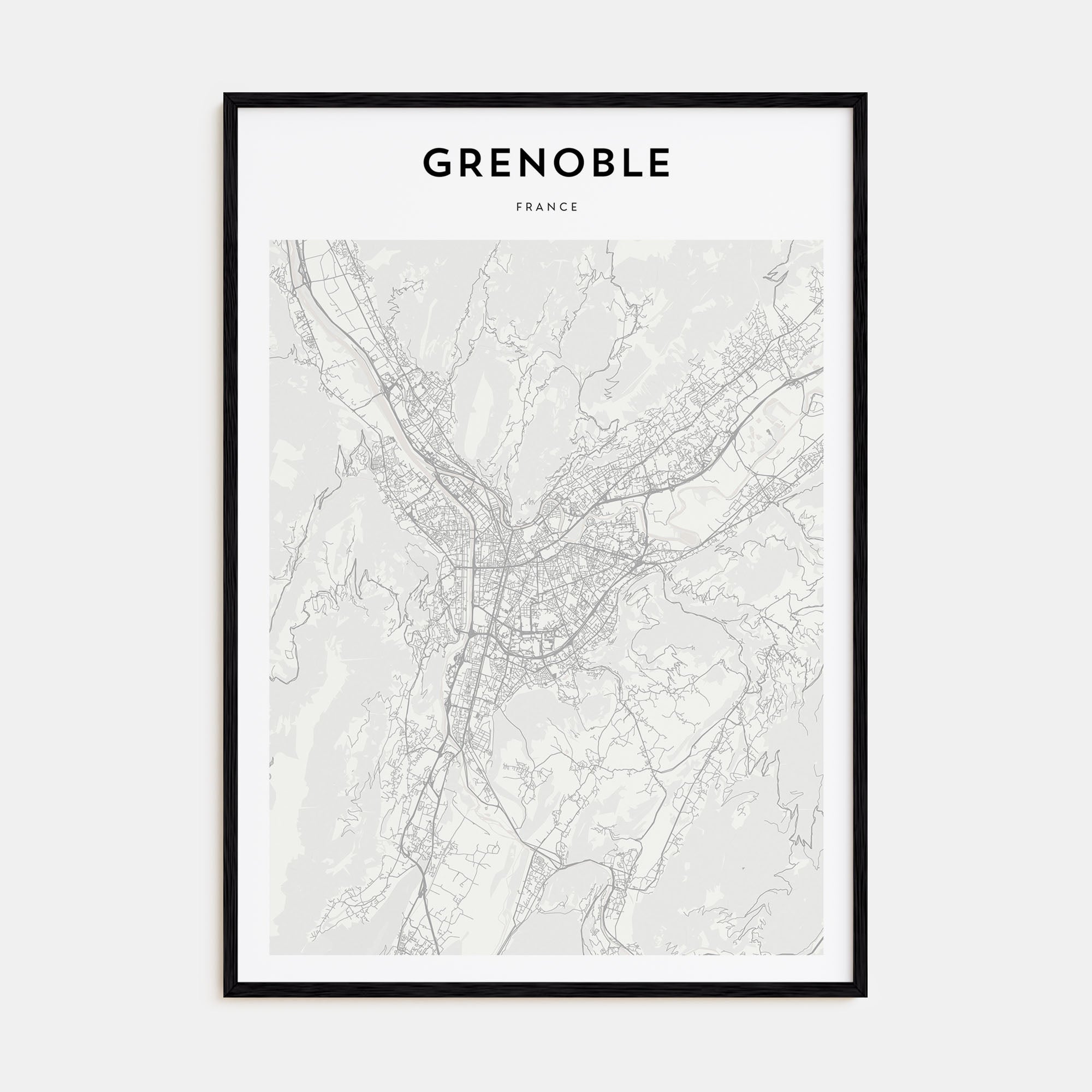 Grenoble Map Portrait Poster