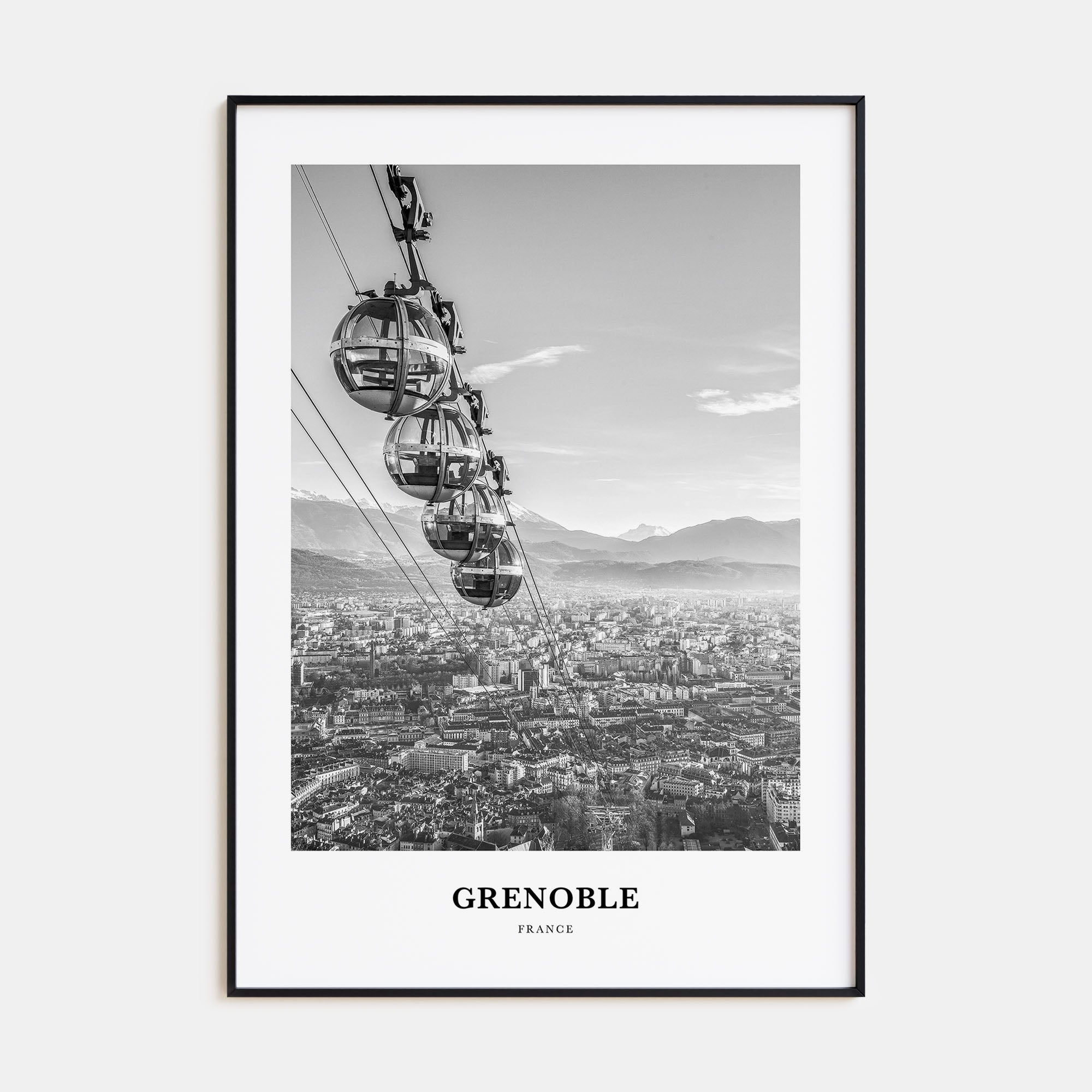 Grenoble Portrait B&W Poster