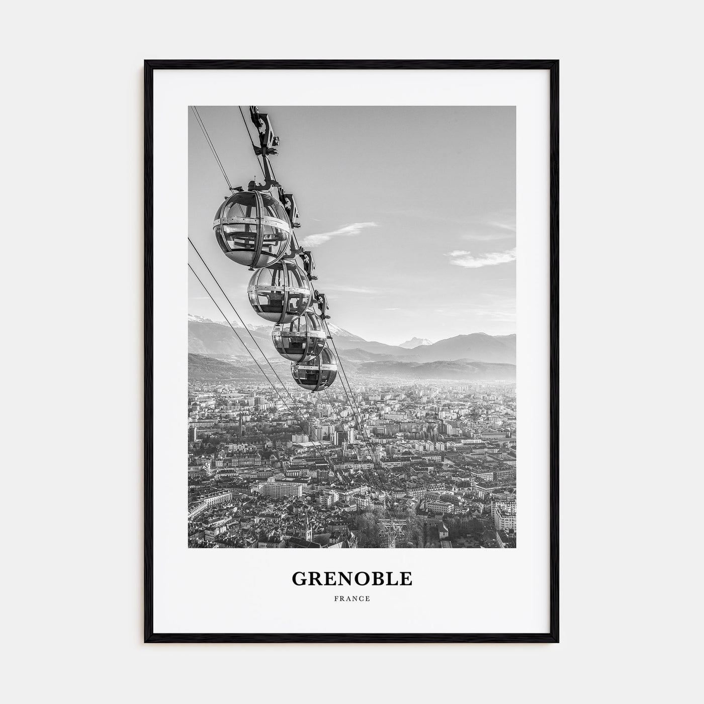 Grenoble Portrait B&W Poster