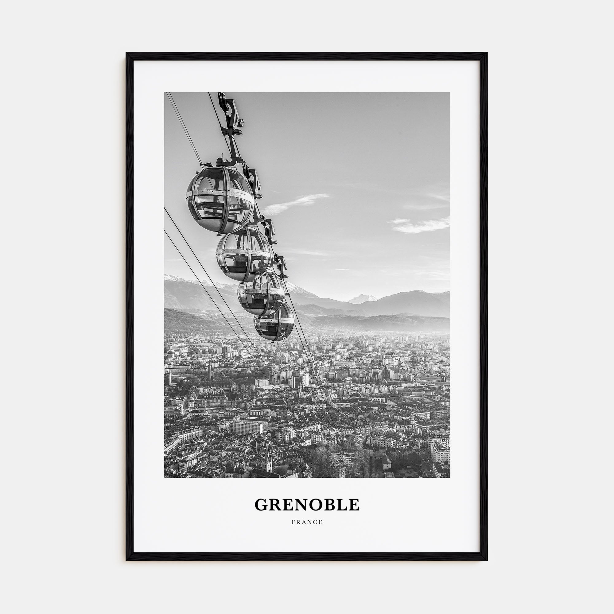 Grenoble Portrait B&W Poster