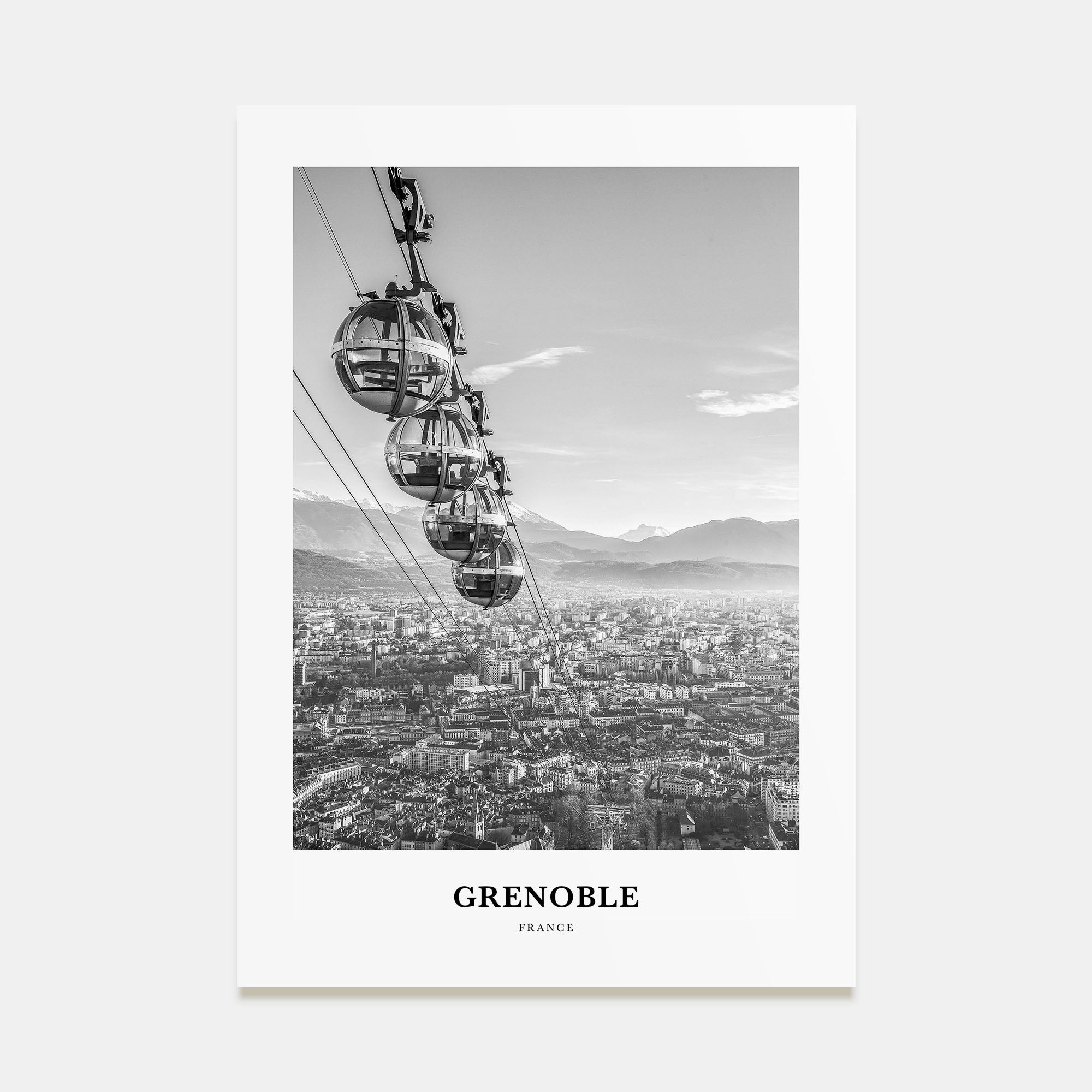 Grenoble Portrait B&W Poster