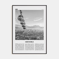 Grenoble Travel B&W Poster