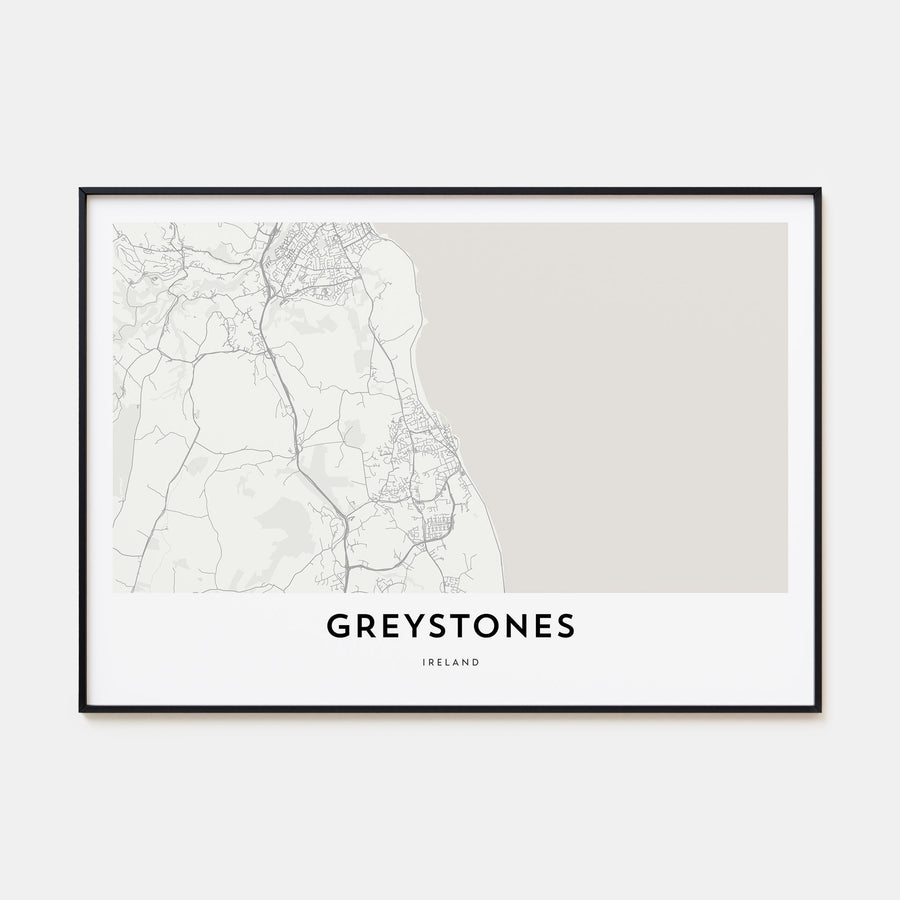 Greystones Map Landscape Poster