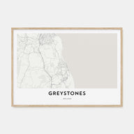 Greystones Map Landscape Poster