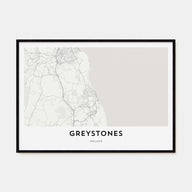 Greystones Map Landscape Poster