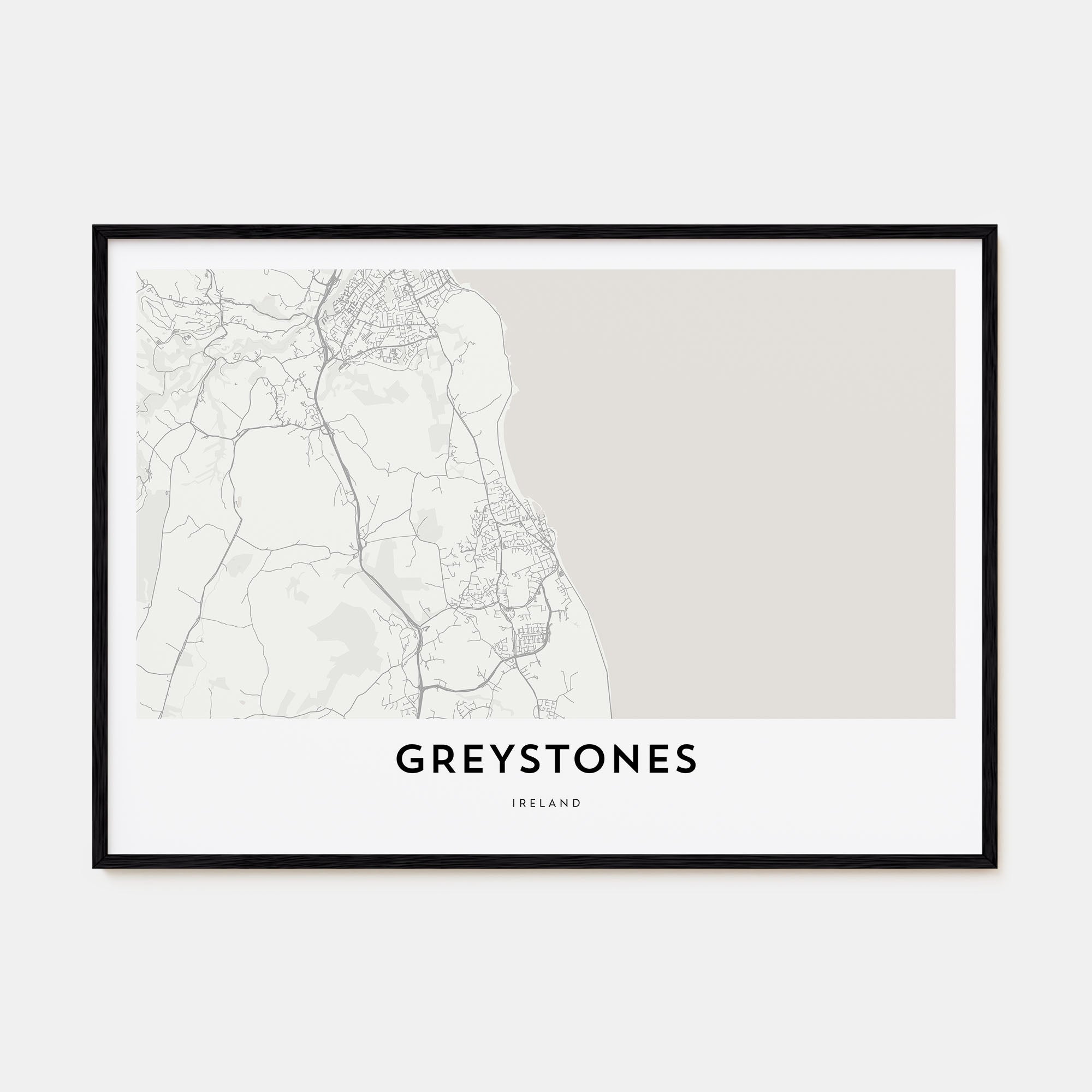Greystones Map Landscape Poster