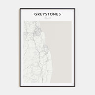 Greystones Map Portrait Poster