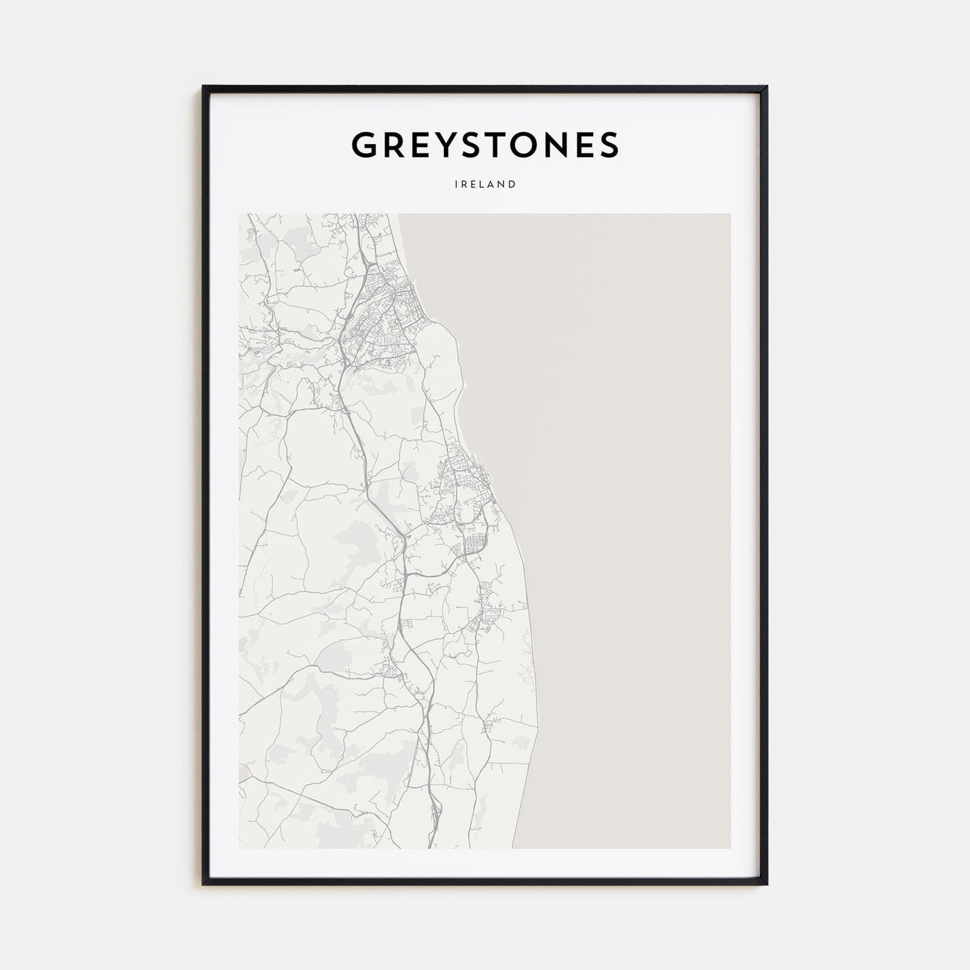 Greystones Map Portrait Poster