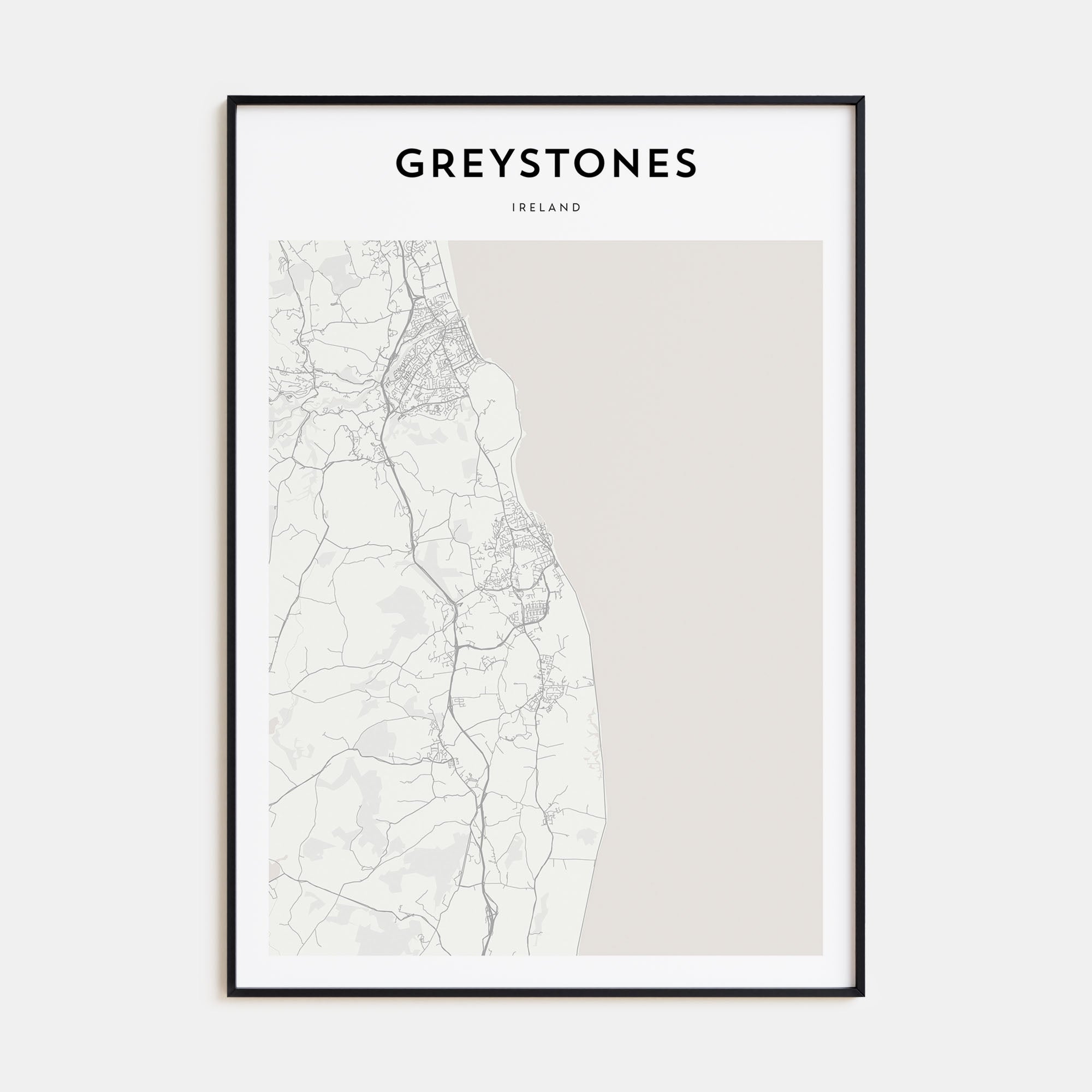 Greystones Map Portrait Poster