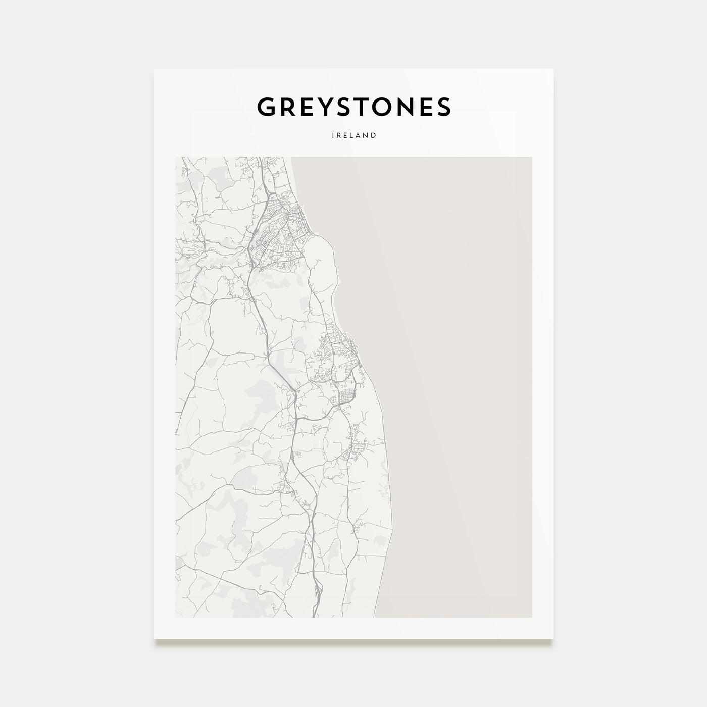Greystones Map Portrait Poster