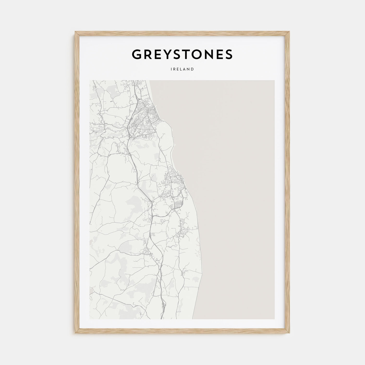 Greystones Map Portrait Poster