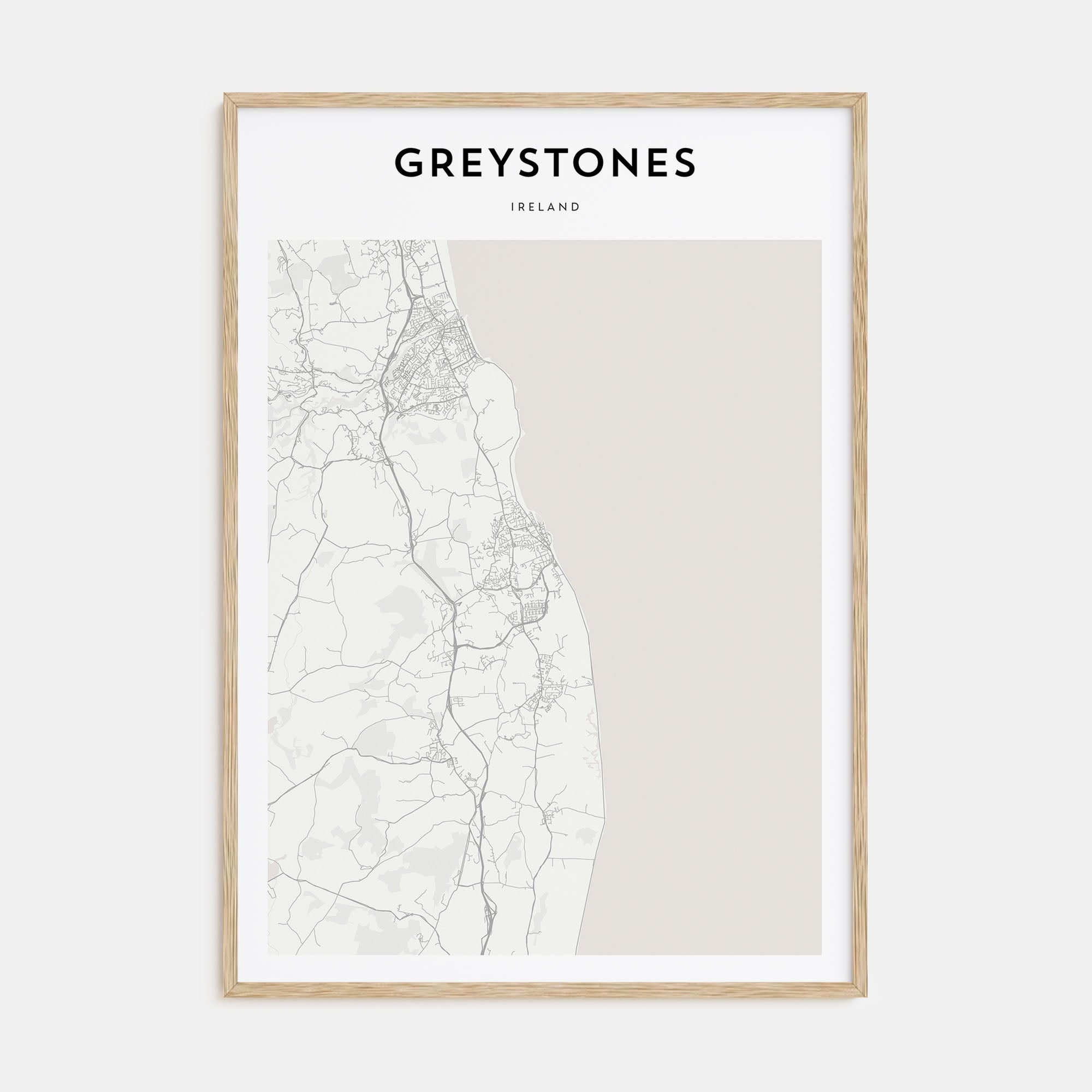 Greystones Map Portrait Poster