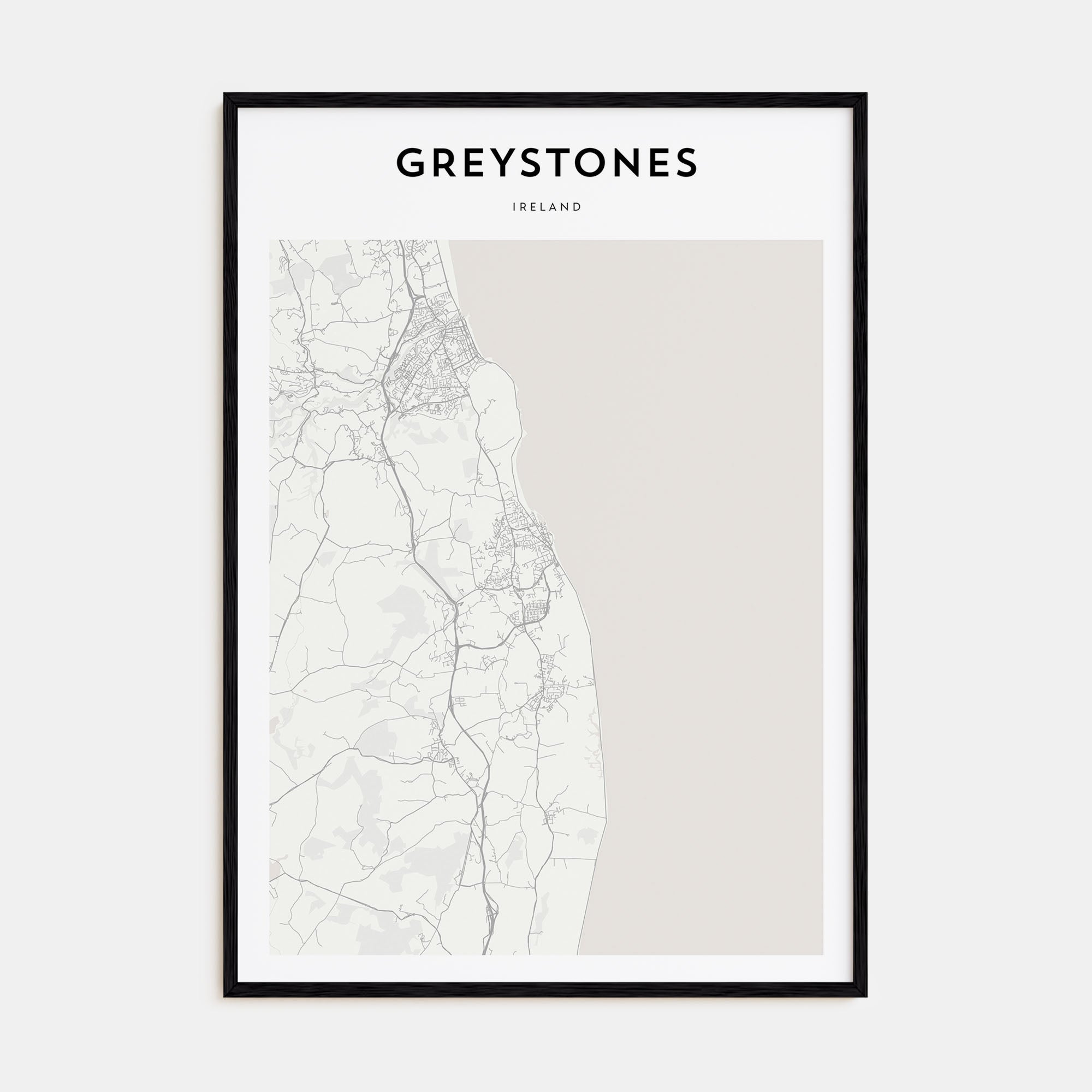 Greystones Map Portrait Poster