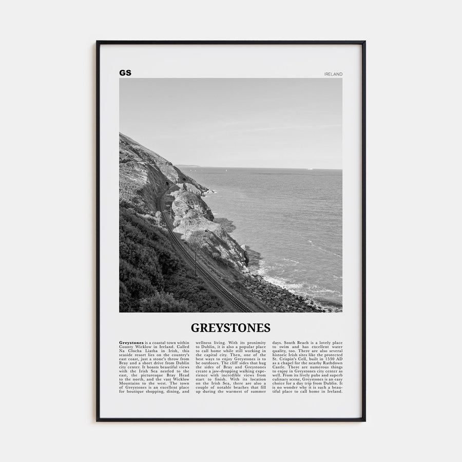 Greystones Travel B&W Poster