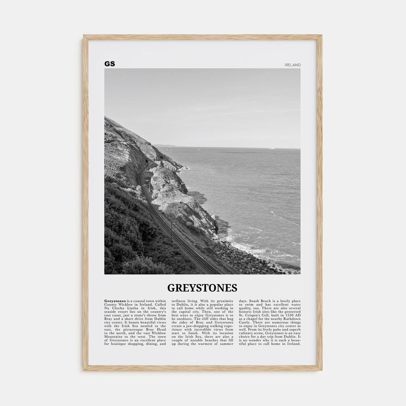 Greystones Travel B&W Poster
