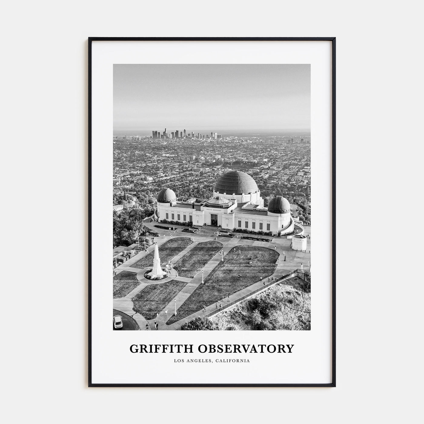 Griffith Observatory Portrait B&W Poster