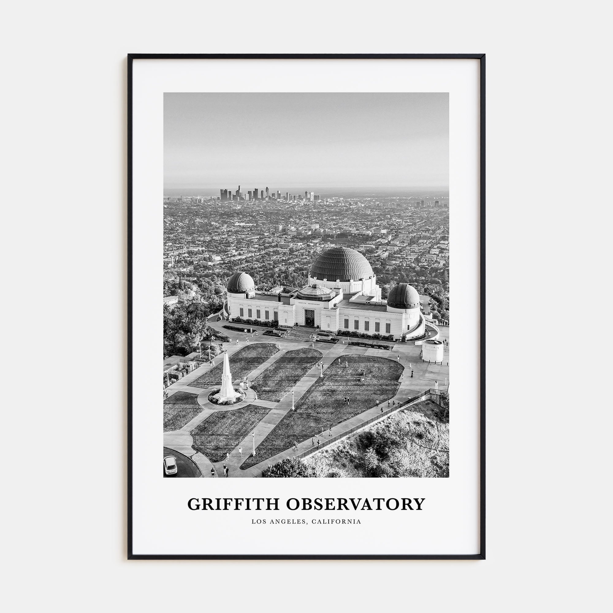 Griffith Observatory Portrait B&W Poster