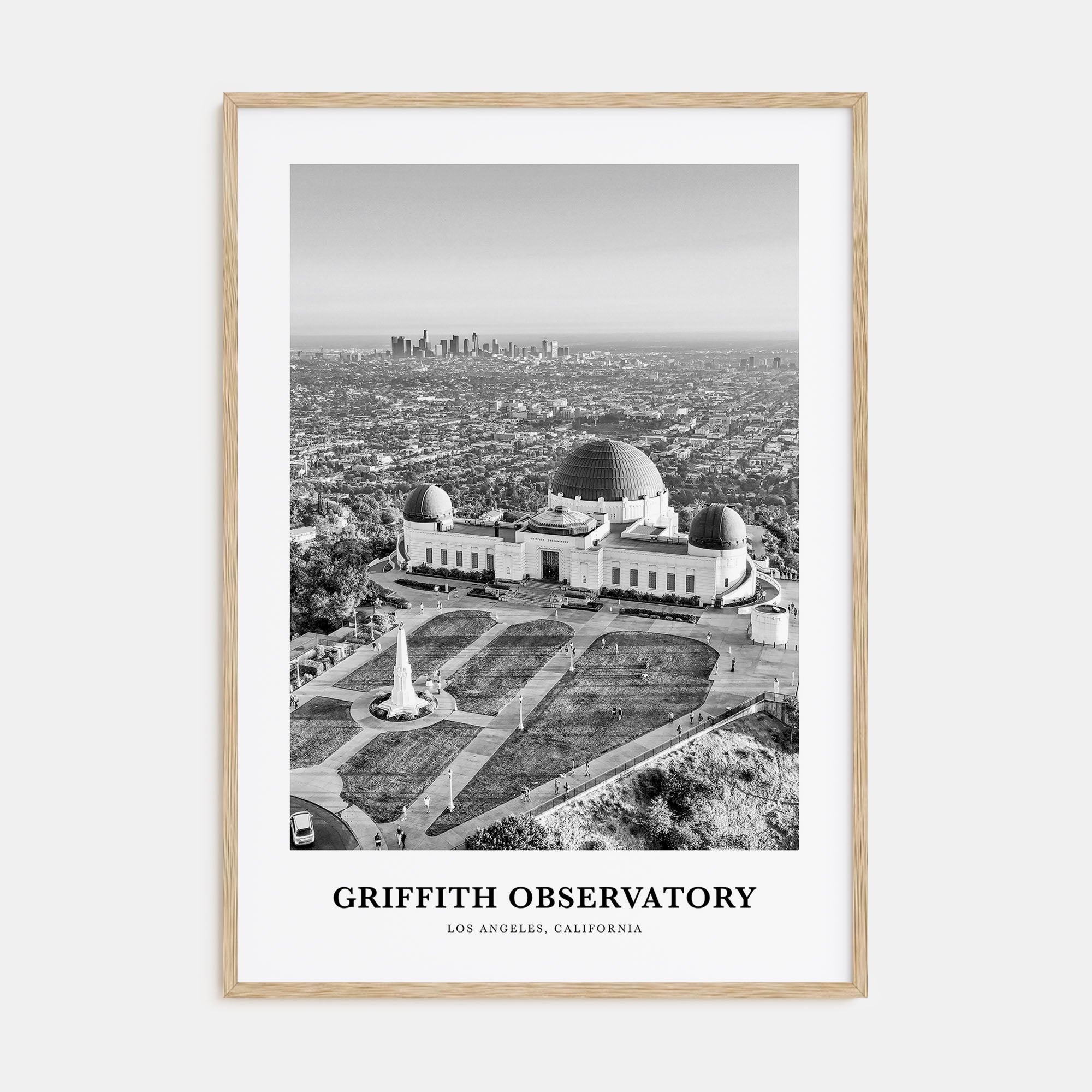 Griffith Observatory Portrait B&W Poster