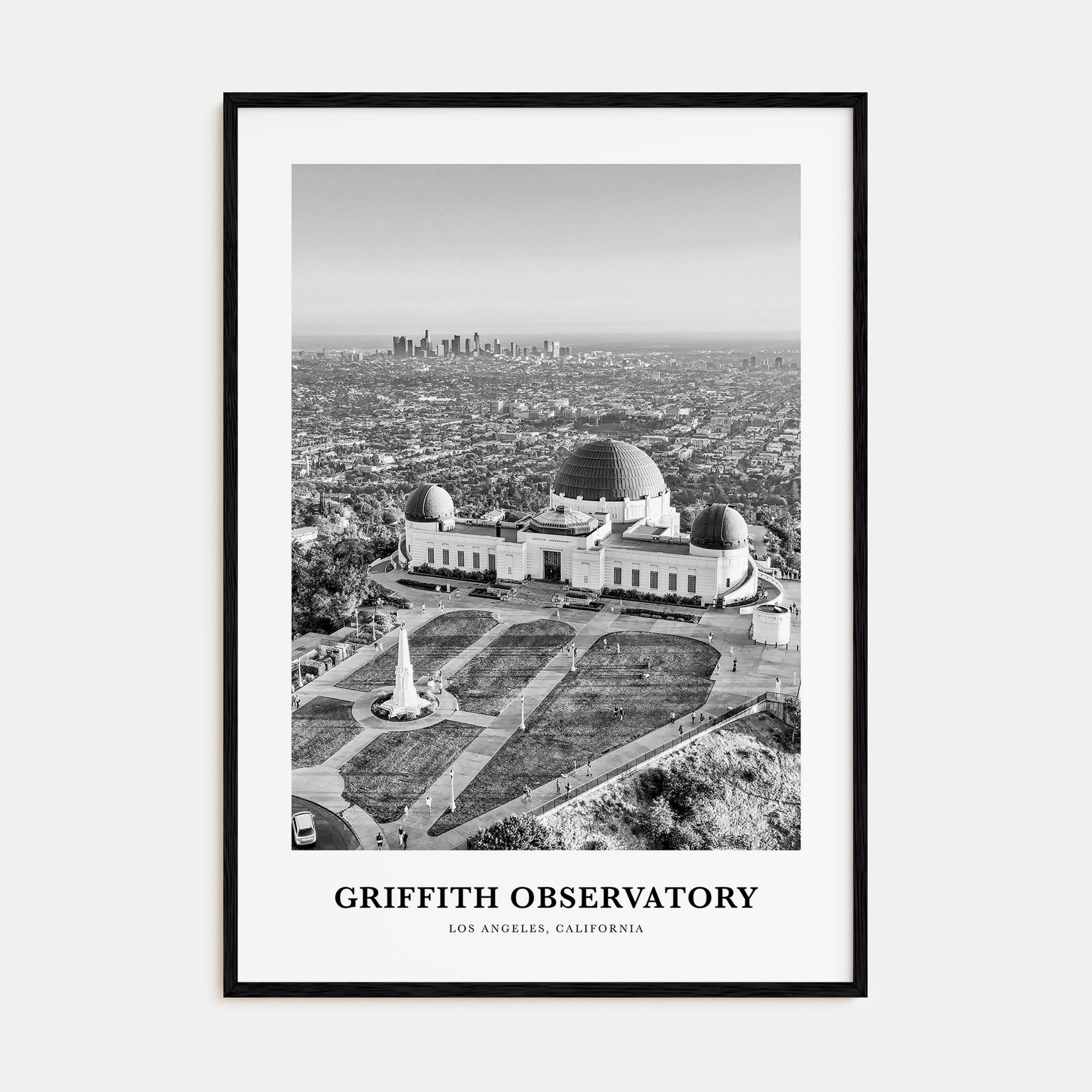 Griffith Observatory Portrait B&W Poster