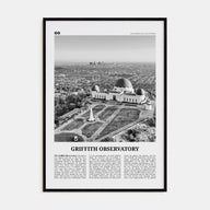 Griffith Observatory Travel B&W Poster
