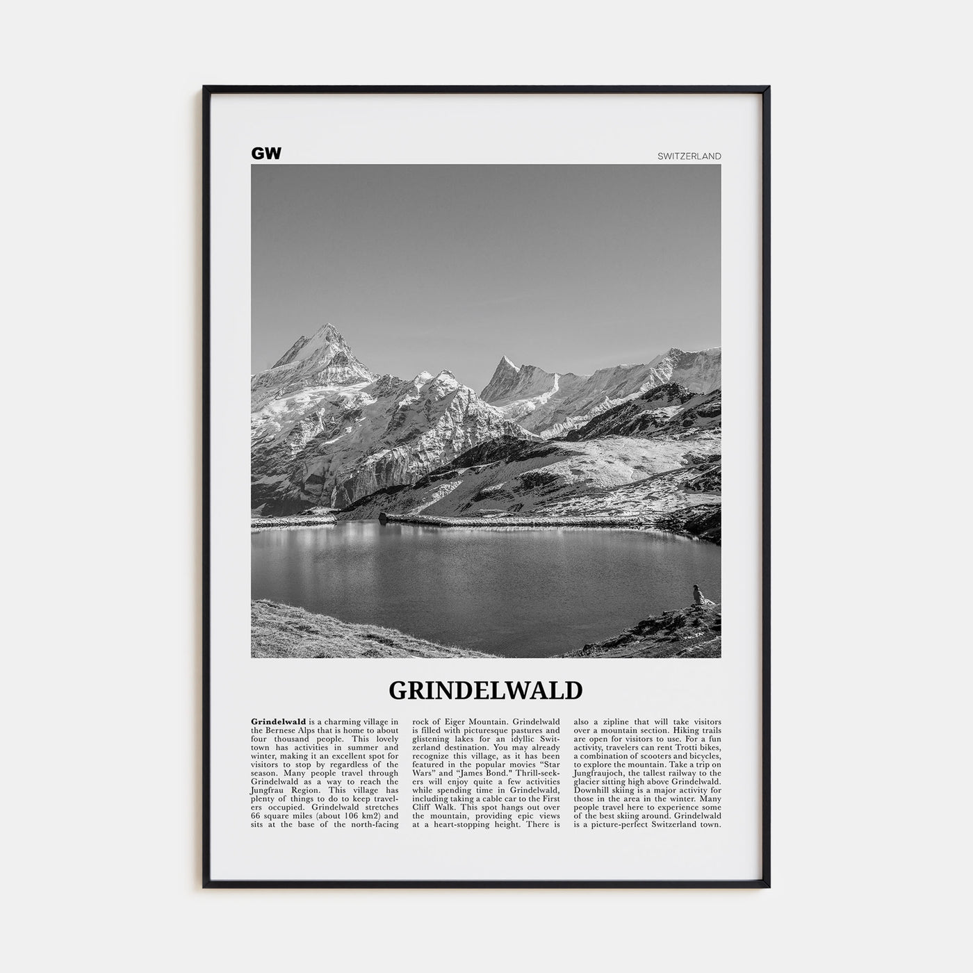 Grindelwald Travel B&W Poster