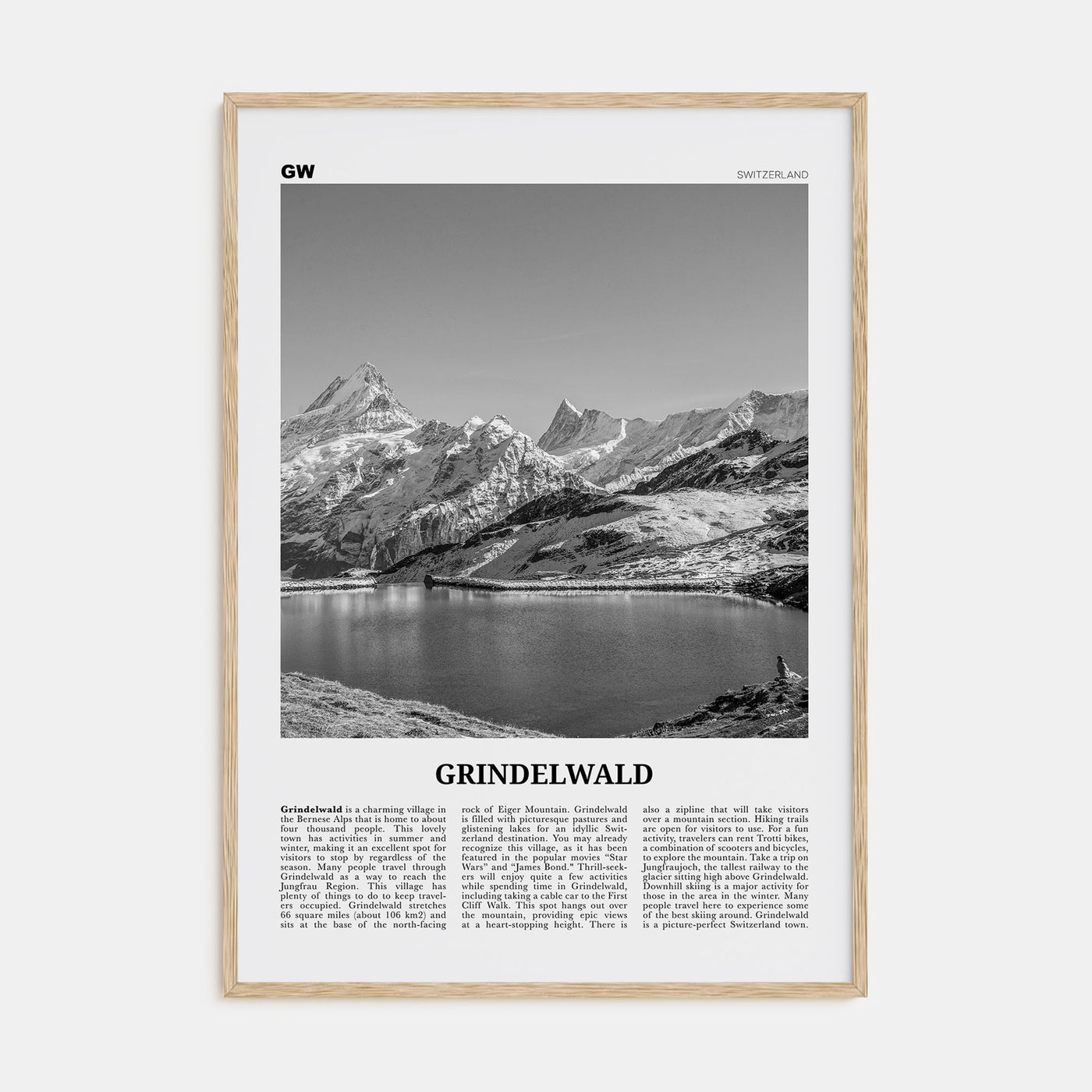 Grindelwald Travel B&W Poster
