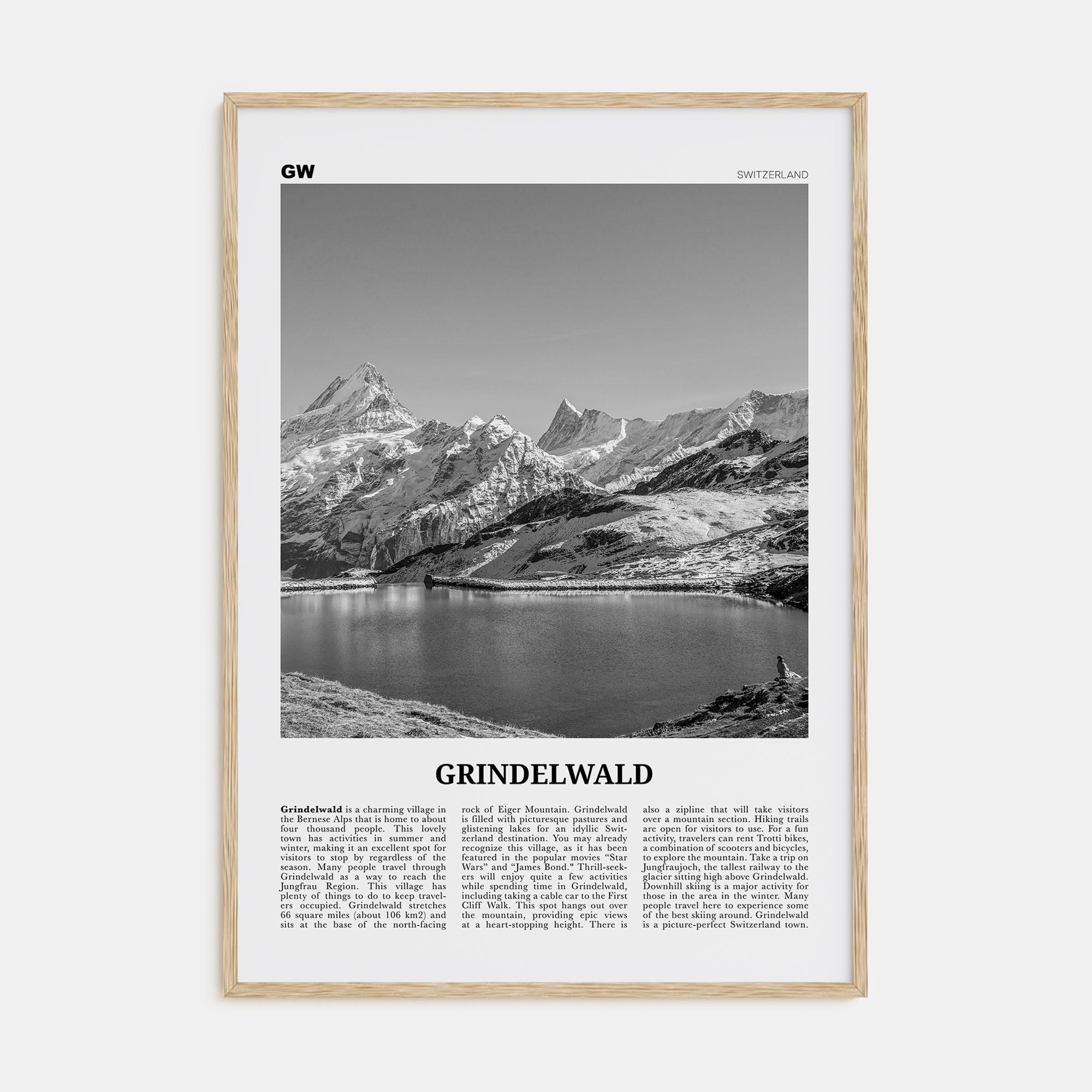 Grindelwald Travel B&W Poster